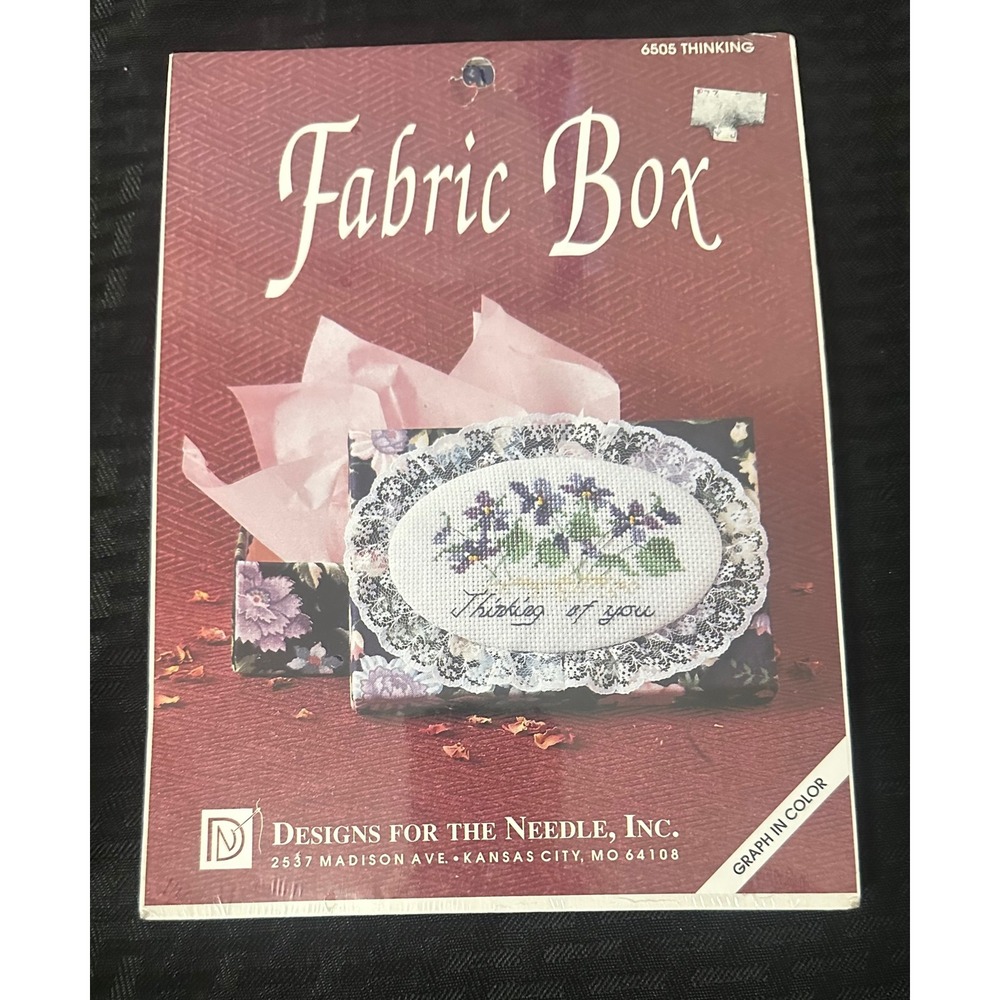 Vintage Designs for the Needle Fabric Box 6505 Thinking Cross Stitch Kit Sealed